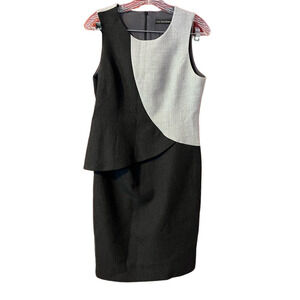 Iris Setlakwe Asymmetrical Black and Gray Wool Blend Dress 6